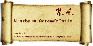 Nuszbaum Artemíszia névjegykártya